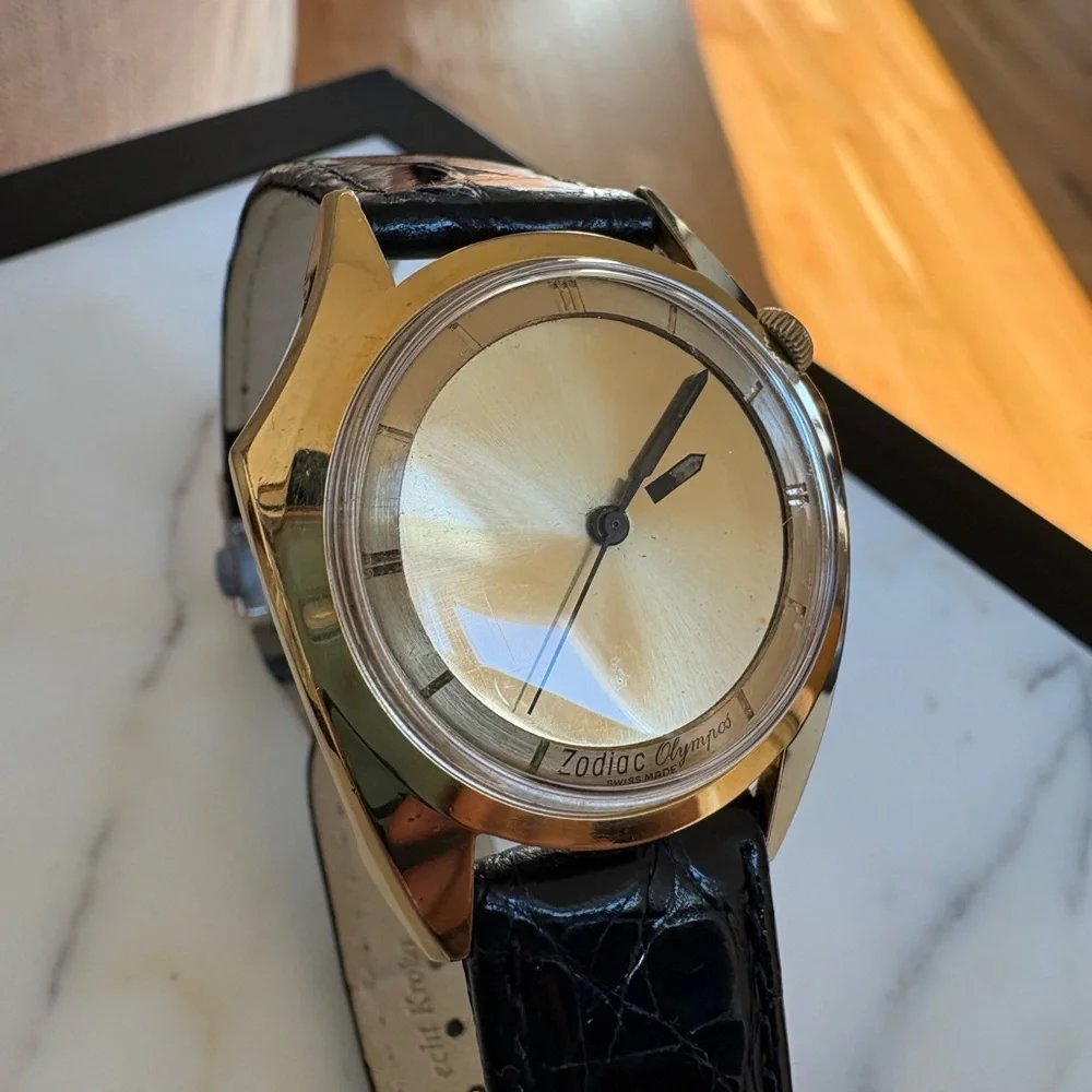 Zodiac Olympos 703-918 Vintage 70s Mystery Dial 17 Jewels Swiss Automatic Watch